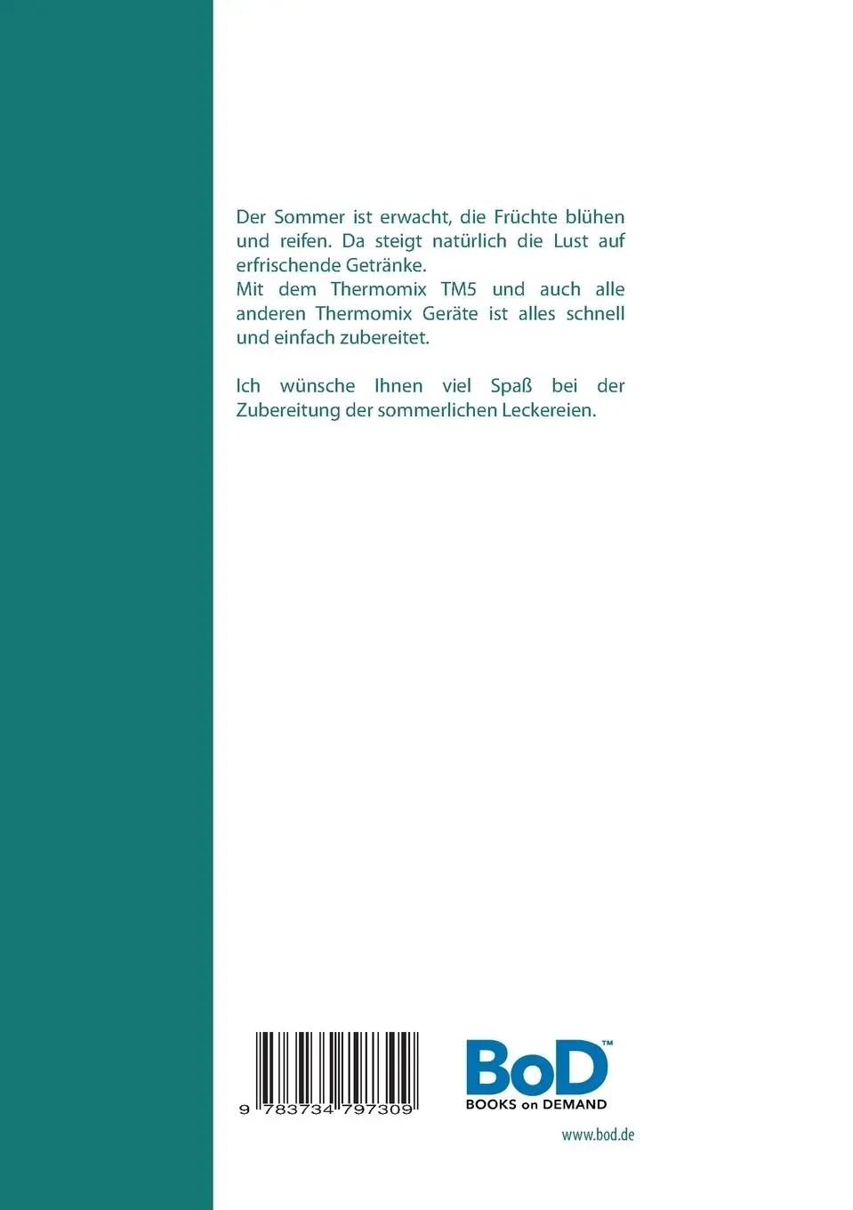 Rückseite: 9783734797309 | Limonaden, Sommergetränke und Sorbets mit dem Thermomix TM5 | Buch