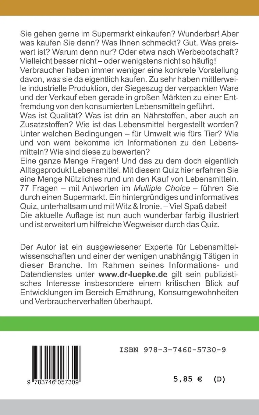 Rückseite: 9783746057309 | Das hintergründige Supermarkt-Einkaufs-Quiz | Michael Lüpke | Buch