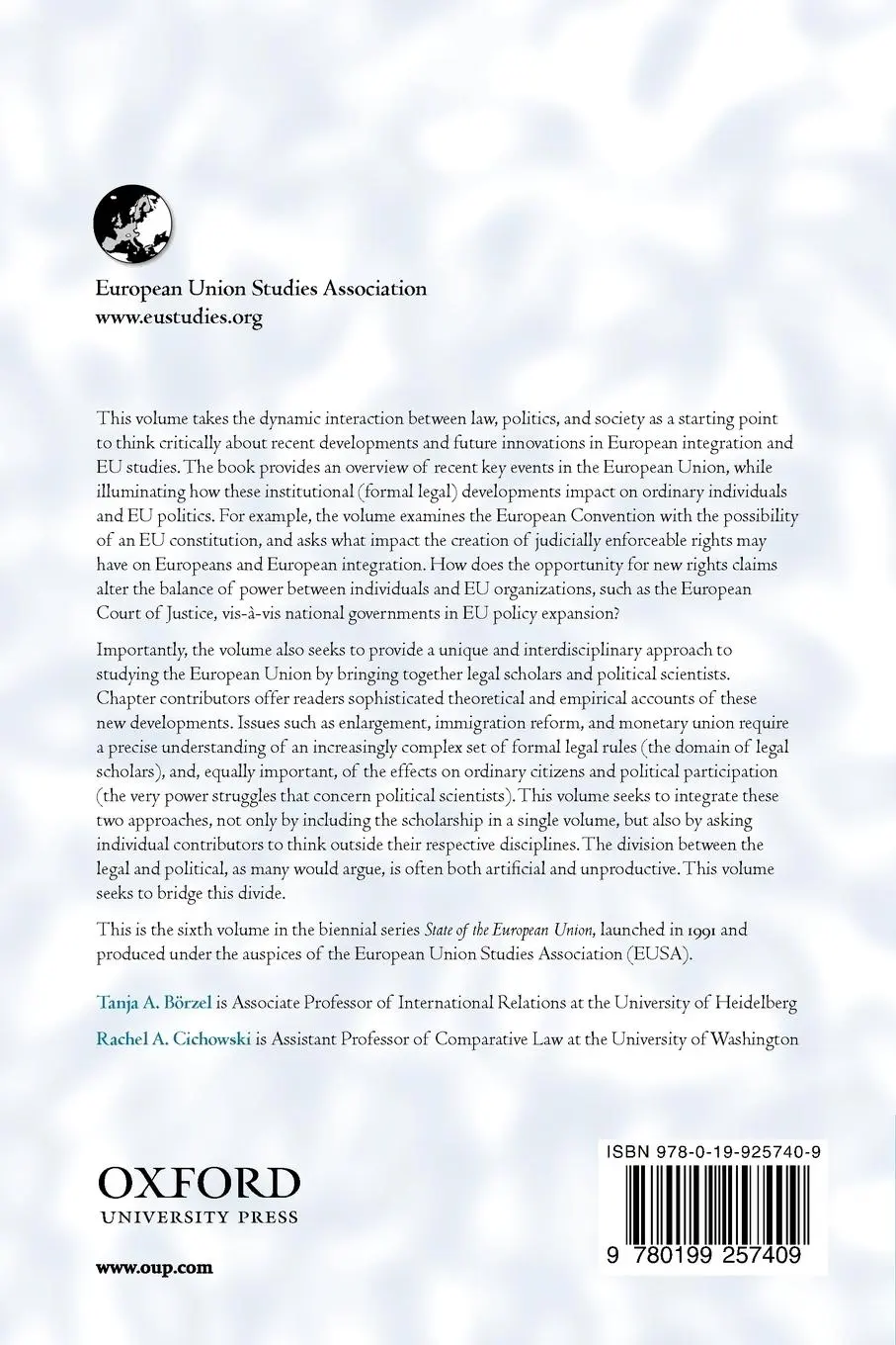 Rückseite: 9780199257409 | The State of the European Union, 6 | Law, Politics, and Society | Buch
