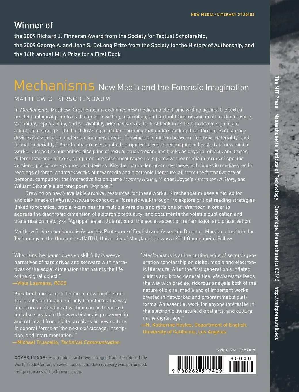Rückseite: 9780262517409 | Mechanisms | New Media and the Forensic Imagination | Kirschenbaum