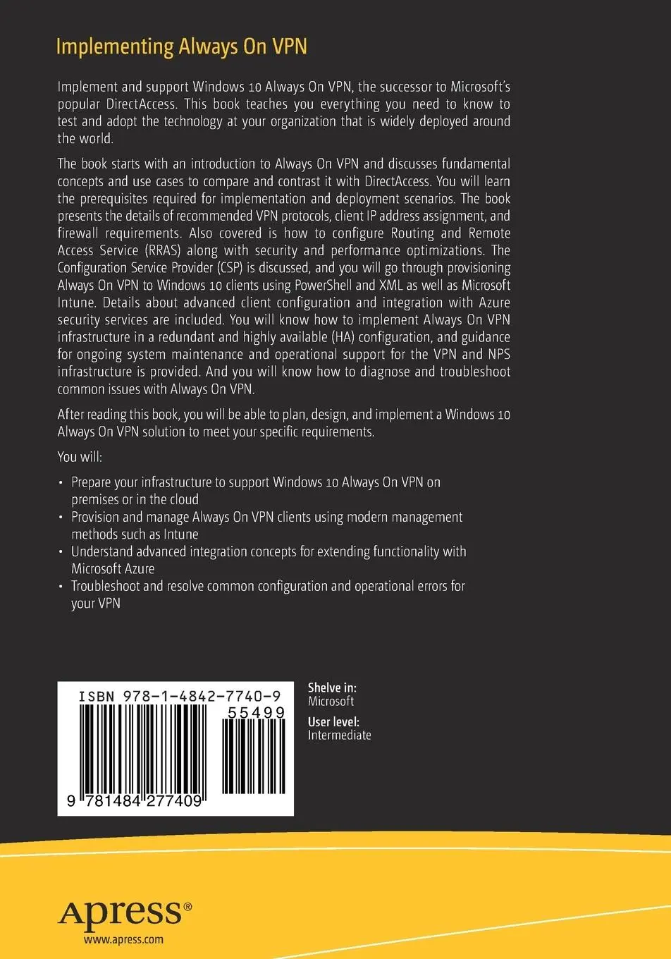 Rückseite: 9781484277409 | Implementing Always On VPN | Richard M. Hicks | Taschenbuch | xxvi