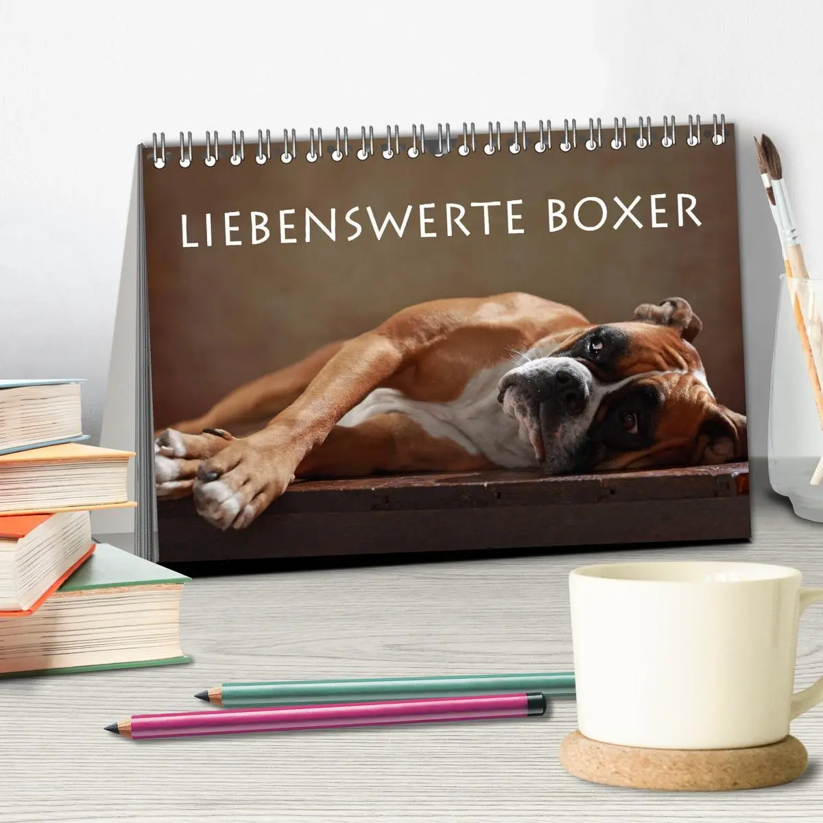 Bild: 9783457897409 | Liebenswerte Boxer (Tischkalender 2026 DIN A5 quer), CALVENDO...