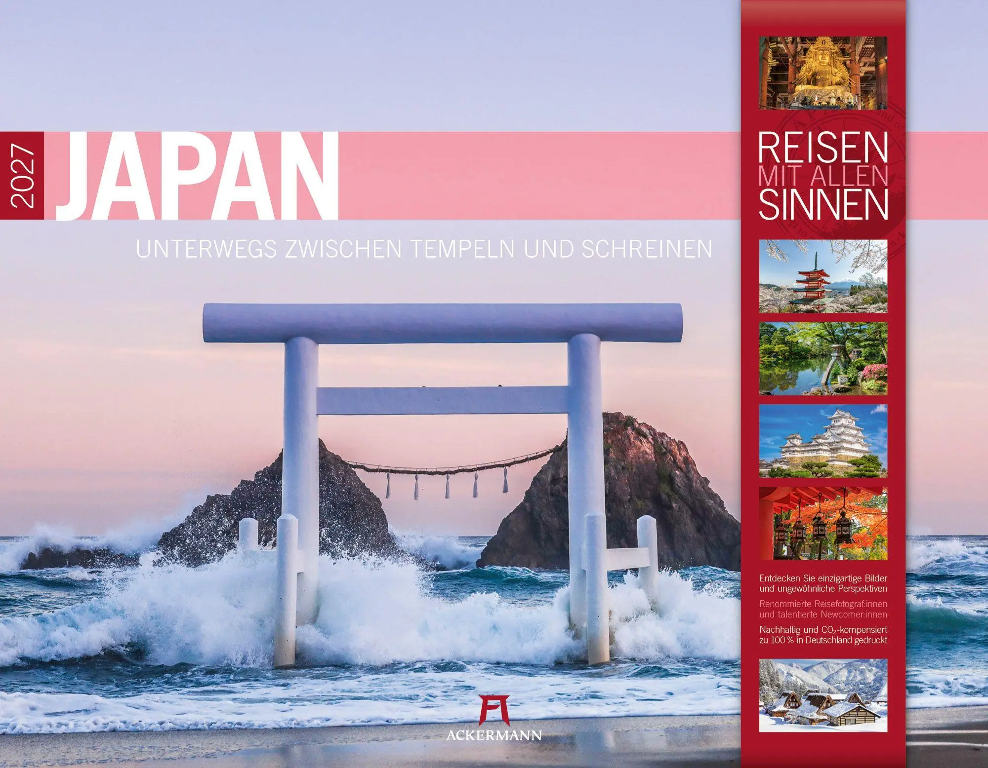 Cover: 9783838427409 | Japan Kalender 2027 Unterwegs zwischen Tempeln und Schreinen | GmbH