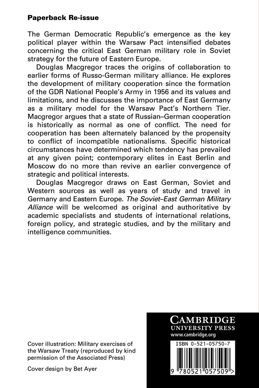 Rückseite: 9780521057509 | The Soviet-East German Military Alliance | Macgregor (u. a.) | Buch