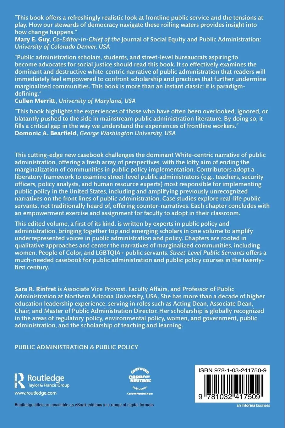 Rückseite: 9781032417509 | Street-Level Public Servants | Sara R. Rinfret | Taschenbuch | 2023