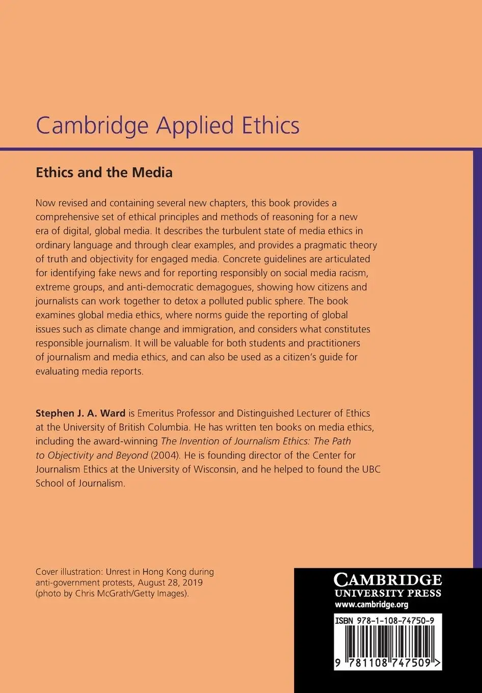 Rückseite: 9781108747509 | Ethics and the Media | Stephen J. A. Ward | Taschenbuch | Englisch