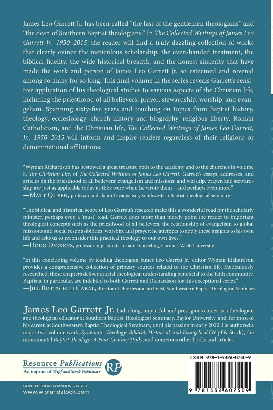 Rückseite: 9781532607509 | The Collected Writings of James Leo Garrett Jr., 1950-2015 | Garrett