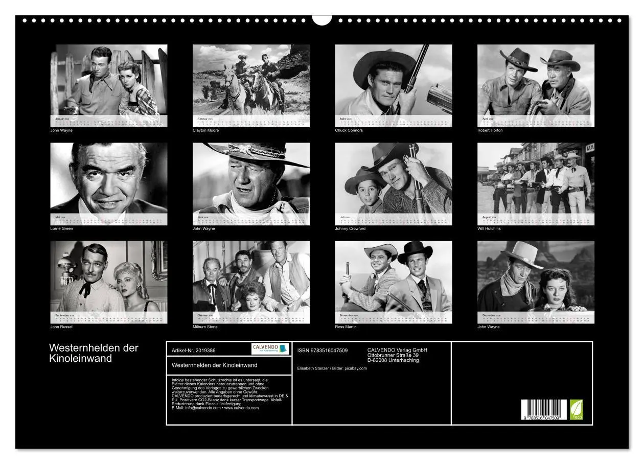 Bild: 9783516047509 | Westernhelden der Kinoleinwand (Wandkalender 2026 DIN A2 quer),...