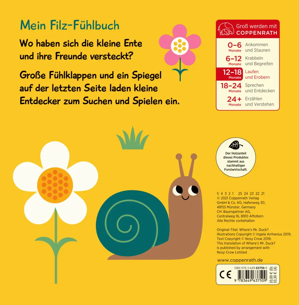 Bild: 9783649637509 | Mein Filz-Fühlbuch: Kuckuck, kleine Ente! | Ingela P. Arrhenius | Buch