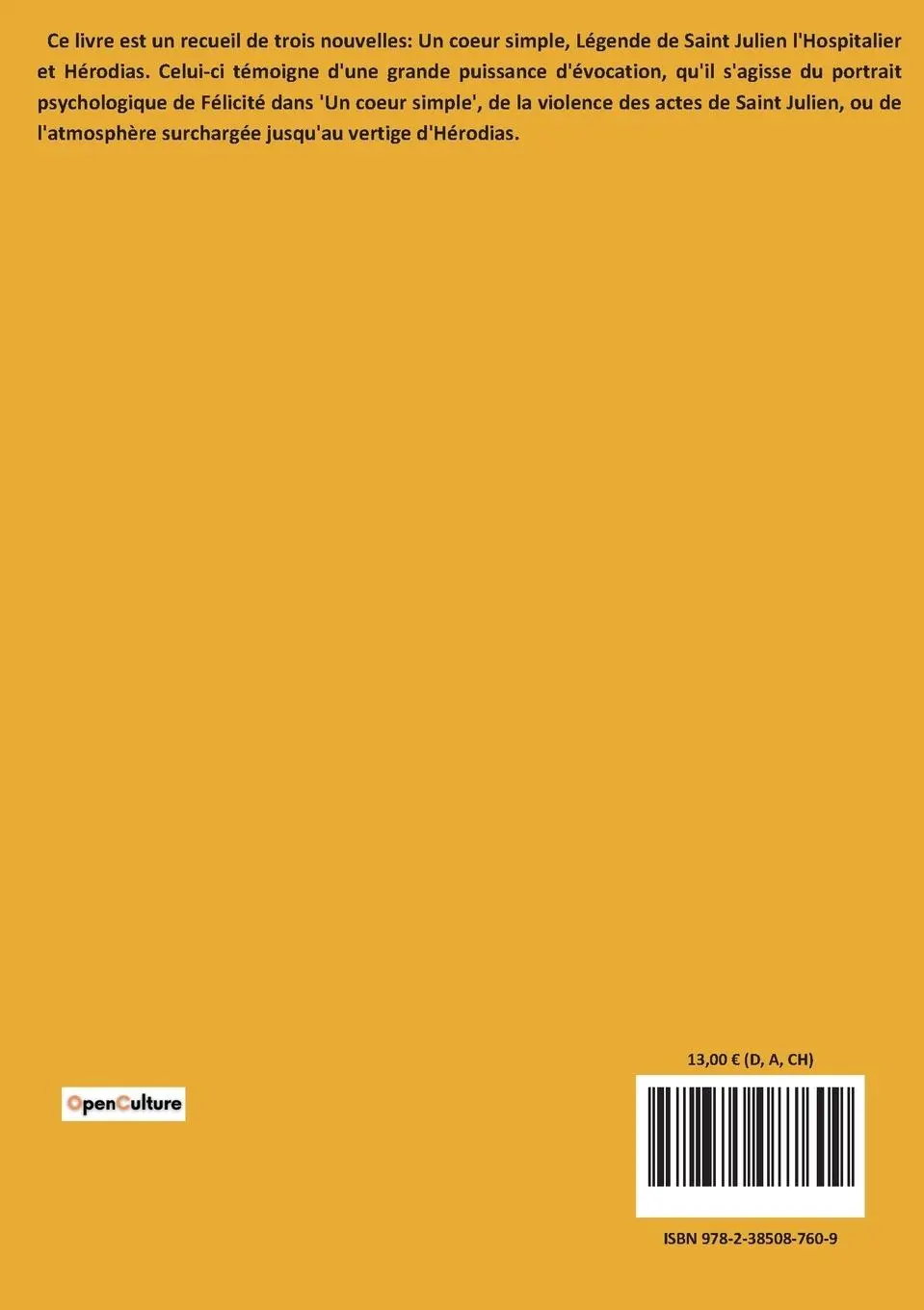 Rückseite: 9782385087609 | Trois Contes | de Gustave Flaubert | Gustave Flaubert | Taschenbuch