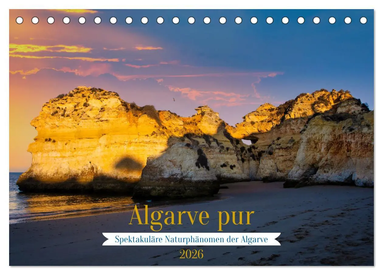 Cover: 9783457497609 | Algarve pur (Tischkalender 2026 DIN A5 quer), CALVENDO Monatskalender
