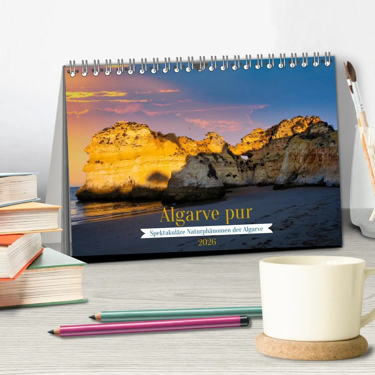 Bild: 9783457497609 | Algarve pur (Tischkalender 2026 DIN A5 quer), CALVENDO Monatskalender