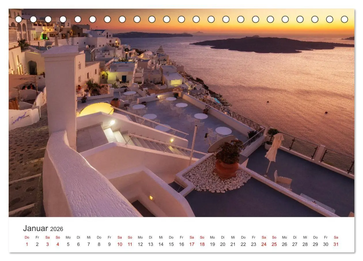 Bild: 9783457637609 | Santorini Fira &amp; Firostefani (Tischkalender 2026 DIN A5 quer),...