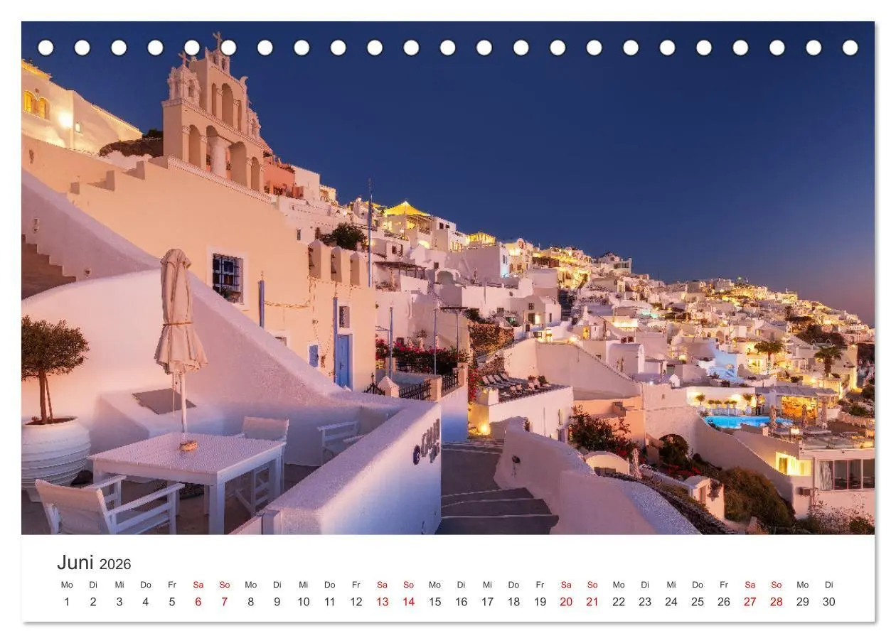 Bild: 9783457637609 | Santorini Fira &amp; Firostefani (Tischkalender 2026 DIN A5 quer),...