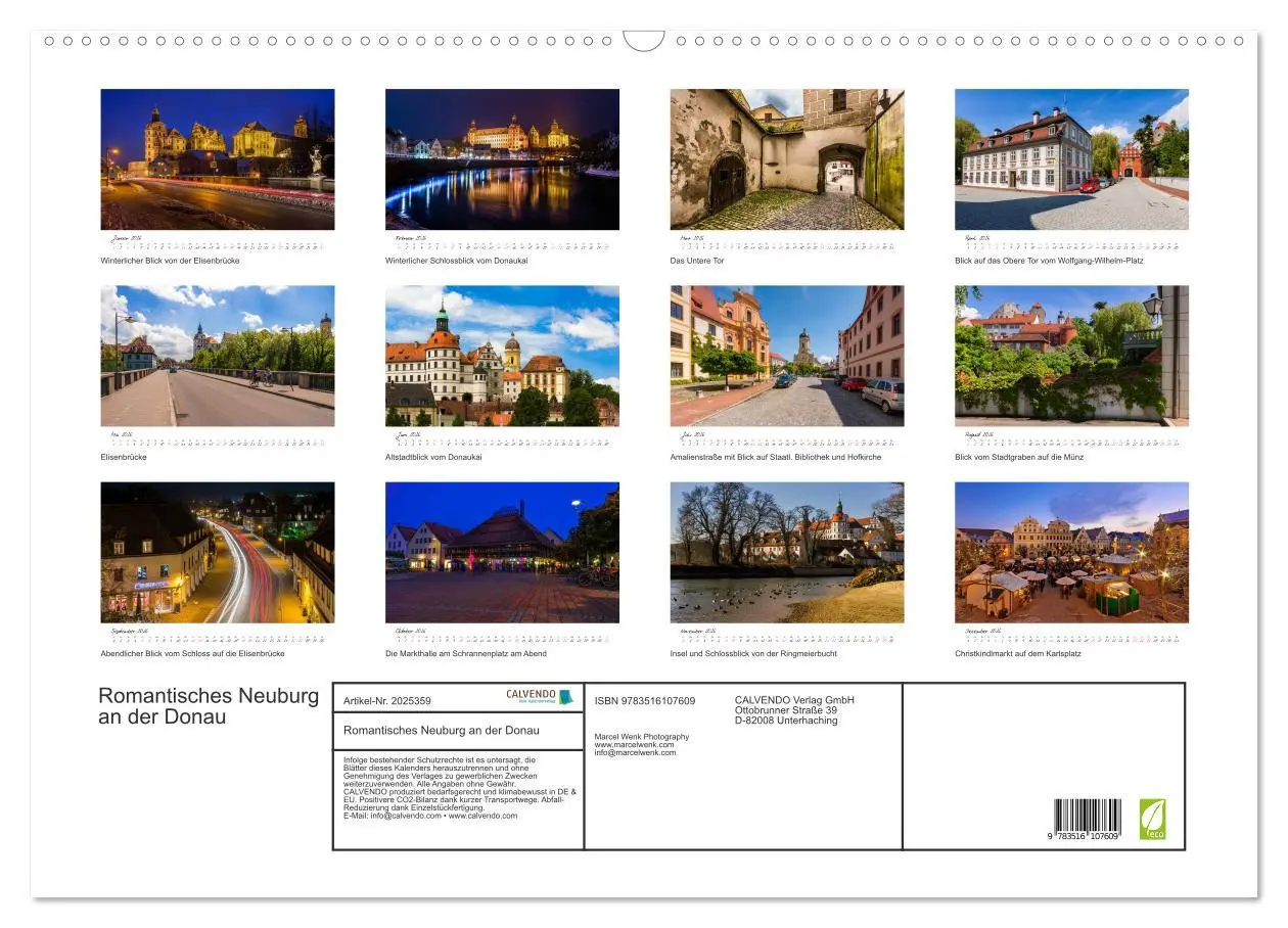 Bild: 9783516107609 | Romantisches Neuburg an der Donau (Wandkalender 2026 DIN A2 quer),...