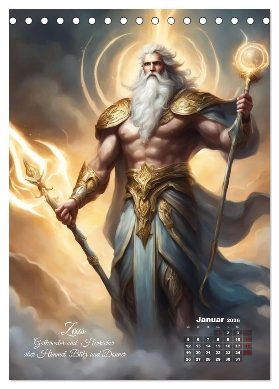 Bild: 9783516277609 | Zwölf Götter der griechischen Mythologie (Tischkalender 2026 DIN A5...