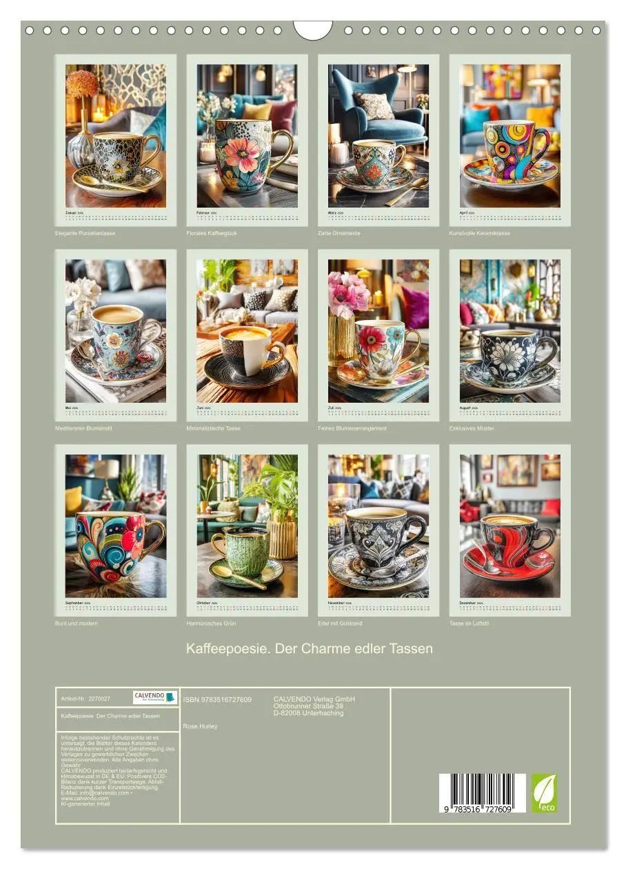 Bild: 9783516727609 | Kaffeepoesie. Der Charme edler Tassen (Wandkalender 2026 DIN A3...