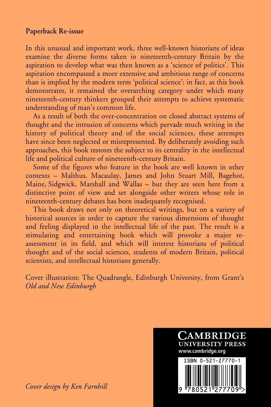 Rückseite: 9780521277709 | That Noble Science of Politics | Stefan Collini (u. a.) | Taschenbuch