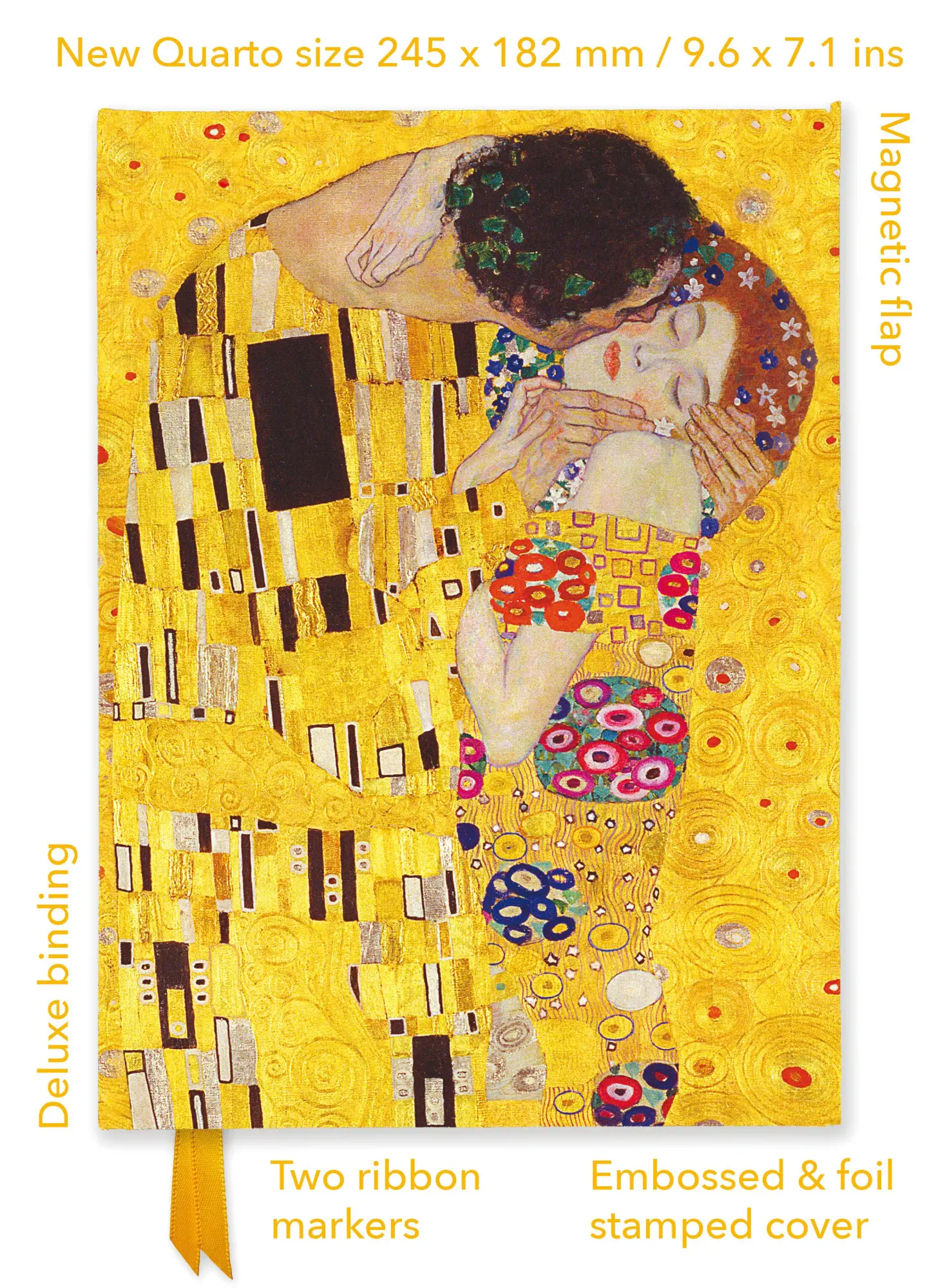 Cover: 9781804177709 | Gustav Klimt: The Kiss (Foiled Quarto Journal) | Flame Tree Publishing