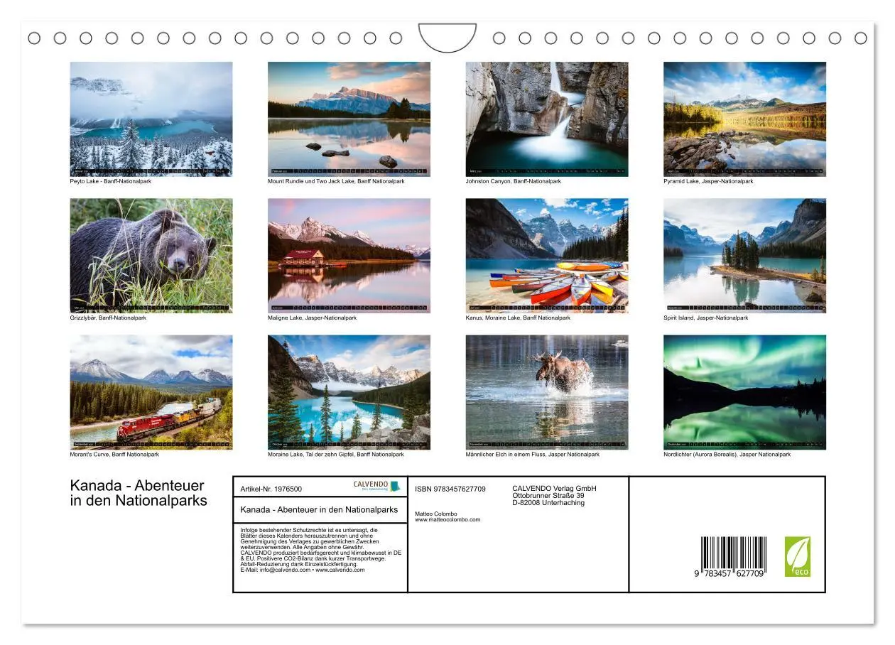 Bild: 9783457627709 | Kanada - Abenteuer in den Nationalparks (Wandkalender 2026 DIN A4...