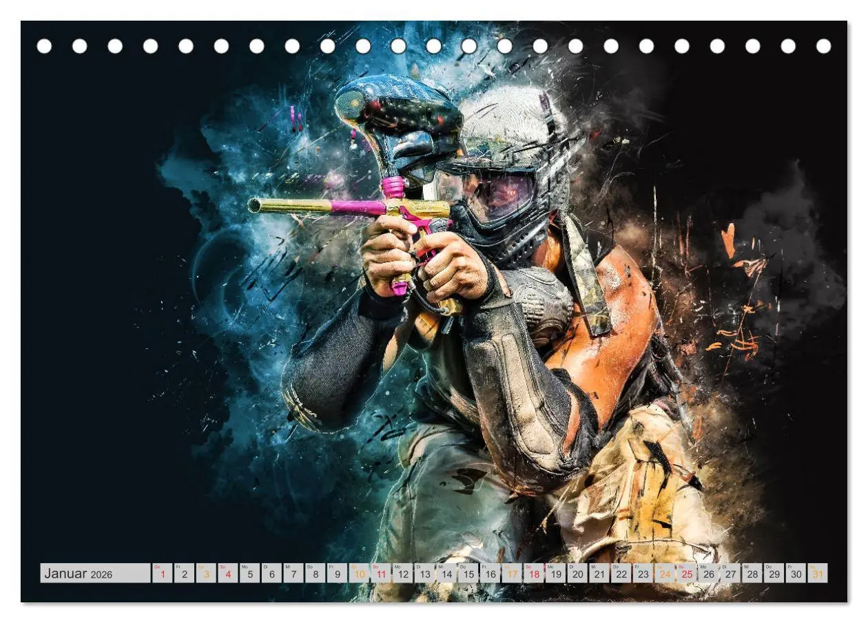 Bild: 9783457867709 | Paintball - extrem cool (Tischkalender 2026 DIN A5 quer), CALVENDO...