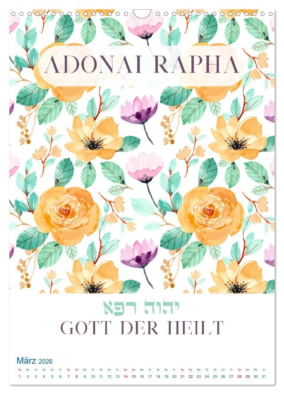 Bild: 9783516267709 | Hebräische Namen Gottes aus der Torah (Wandkalender 2026 DIN A3...