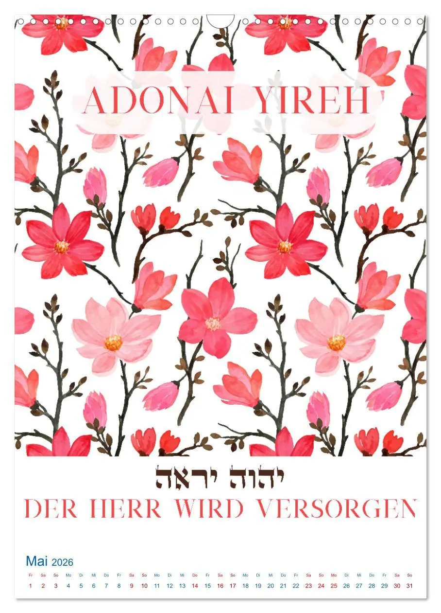 Bild: 9783516267709 | Hebräische Namen Gottes aus der Torah (Wandkalender 2026 DIN A3...