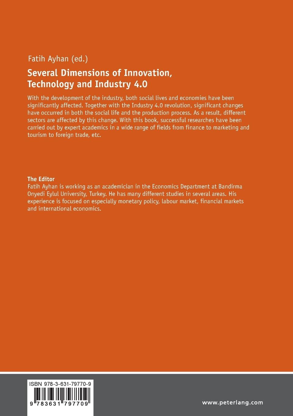 Rückseite: 9783631797709 | Several Dimensions of Innovation, Technology and Industry 4.0 | Ayhan