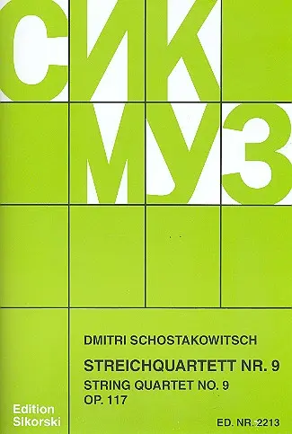 Cover: 9790003017709 | Streichquartett Nr. 9 | Dimitri Shostakovich | Stimmensatz