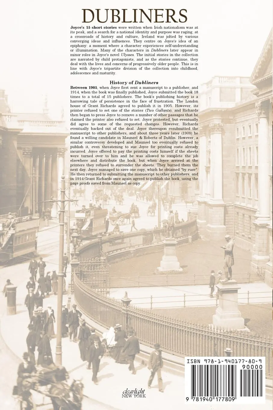 Rückseite: 9781940177809 | Dubliners | James Joyce | Taschenbuch | Kartoniert / Broschiert | 2020