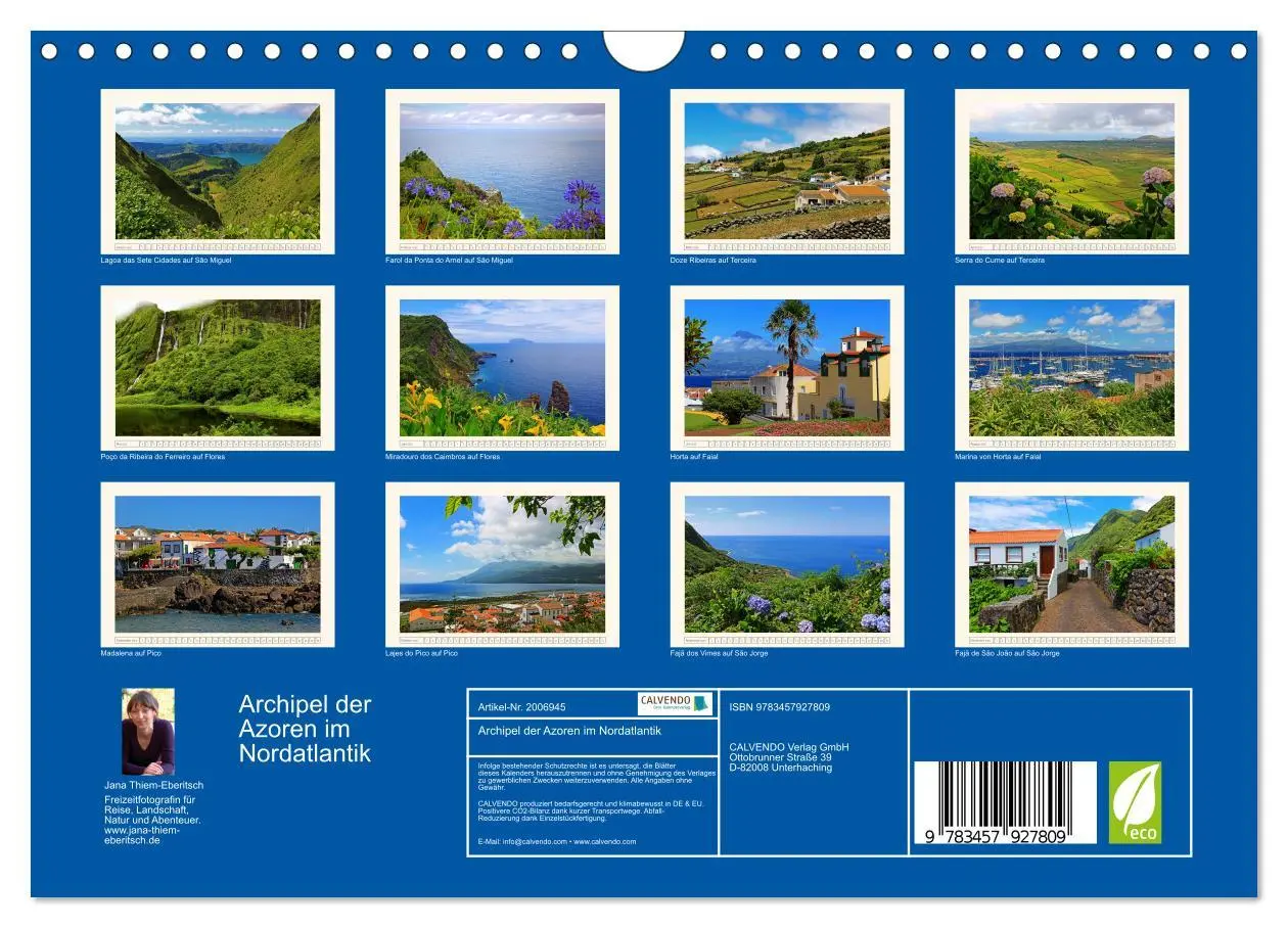 Bild: 9783457927809 | Archipel der Azoren im Nordatlantik (Wandkalender 2026 DIN A4...