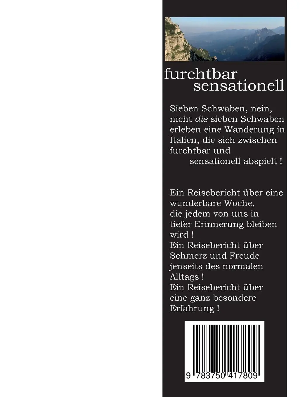 Rückseite: 9783750417809 | furchtbar sensationell | Jürgen Bahro | Taschenbuch | 212 S. | Deutsch