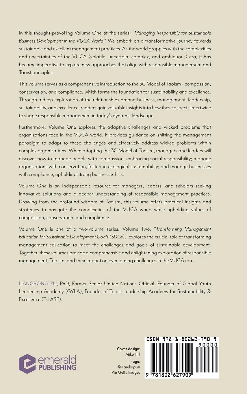 Rückseite: 9781802627909 | Responsible Management and Taoism, Volume 1 | Liangrong Zu | Buch