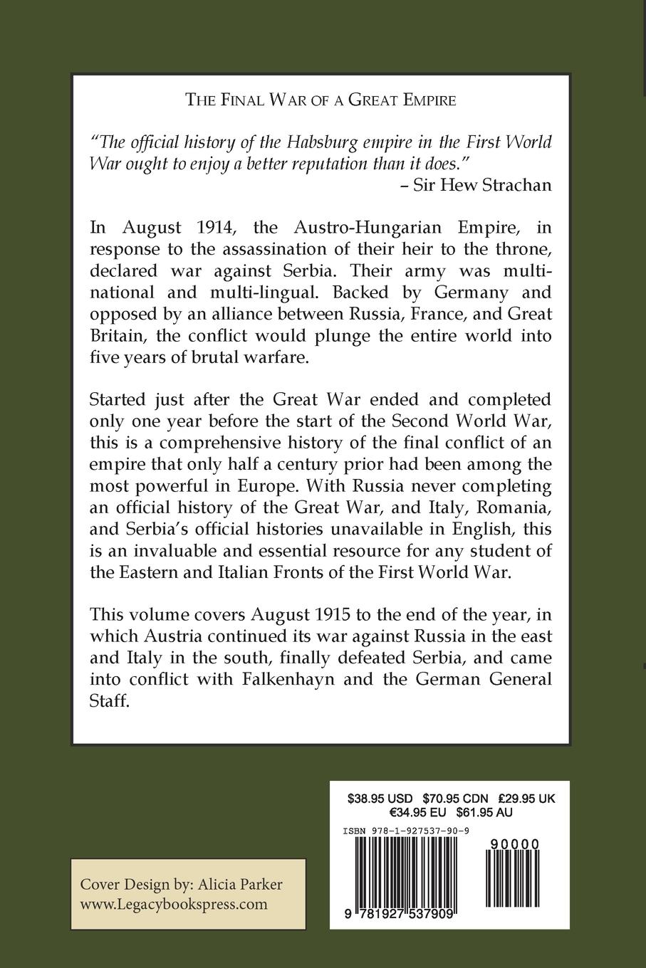 Rückseite: 9781927537909 | Austria-Hungary's Last War, 1914-1918 Vol 3 (1915) | Taschenbuch