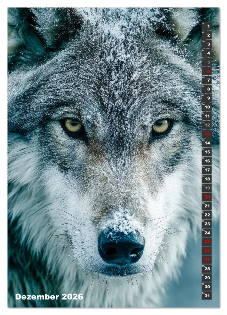 Bild: 9783516627909 | Wölfe aus aller Welt (Wandkalender 2026 DIN A2 hoch), CALVENDO...