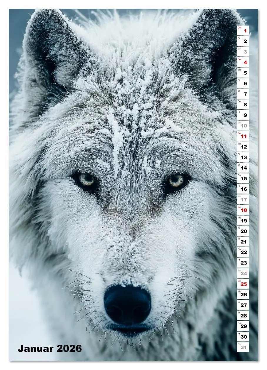 Bild: 9783516627909 | Wölfe aus aller Welt (Wandkalender 2026 DIN A2 hoch), CALVENDO...