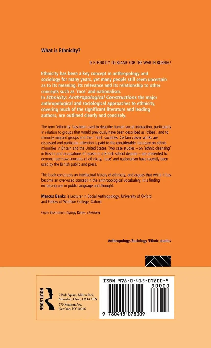 Rückseite: 9780415078009 | Ethnicity | Anthropological Constructions | Marcus Banks | Buch | 1995