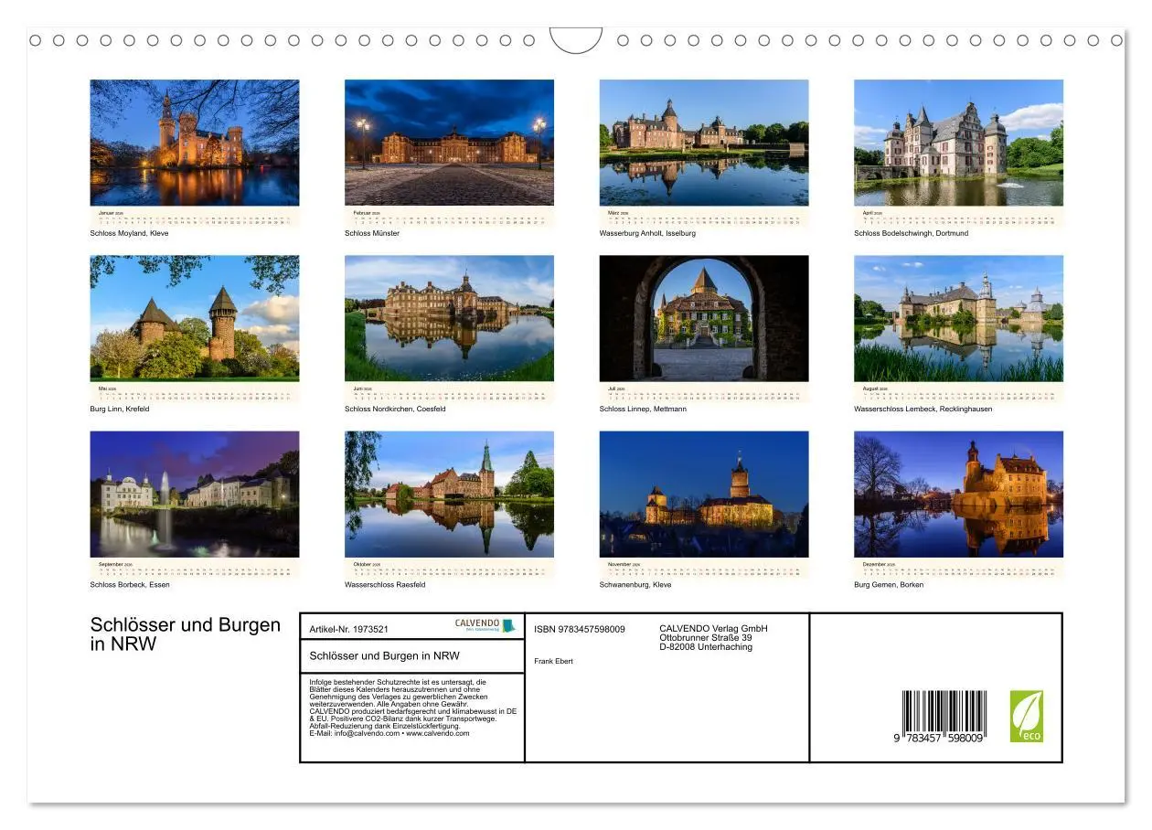 Bild: 9783457598009 | Schlösser und Burgen in NRW (Wandkalender 2026 DIN A3 quer),...