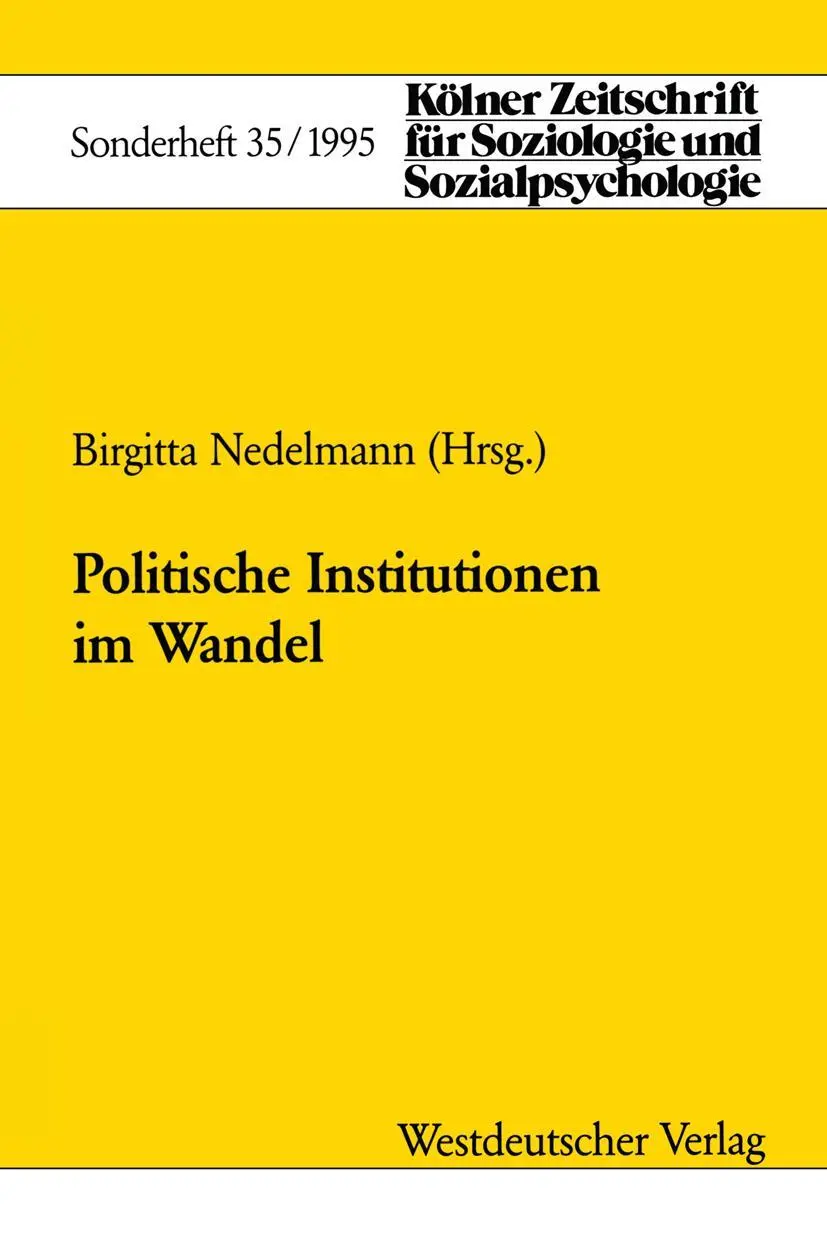 Cover: 9783531128009 | Politische Institutionen im Wandel | Birgitta Nedelmann | Taschenbuch