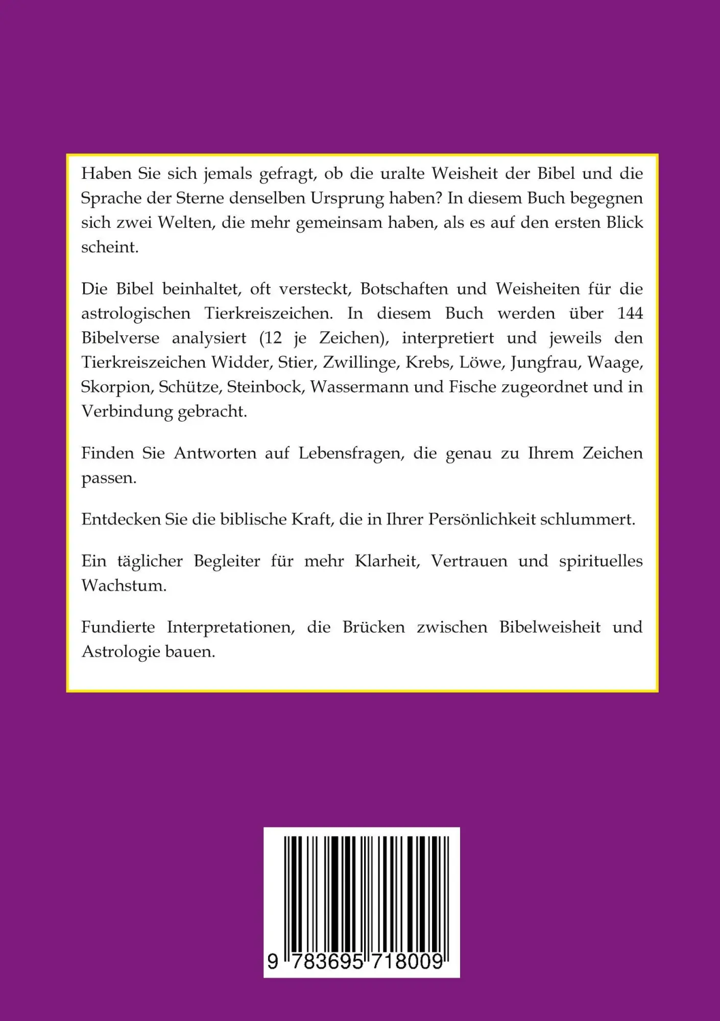 Rückseite: 9783695718009 | Bibelweisheiten und Astrologie | Sebastian Jacob | Taschenbuch | 2026