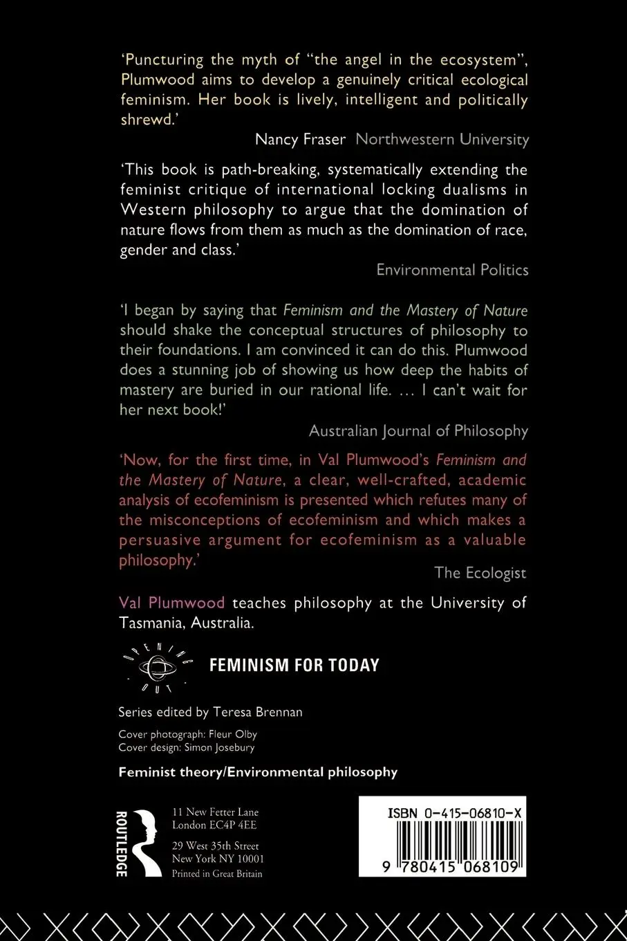 Rückseite: 9780415068109 | Feminism and the Mastery of Nature | Val Plumwood | Taschenbuch | 1993
