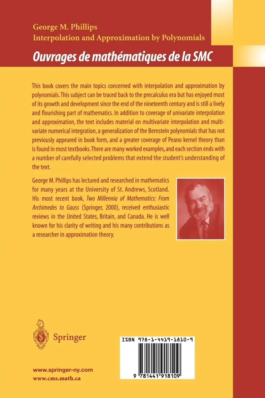 Rückseite: 9781441918109 | Interpolation and Approximation by Polynomials | George M. Phillips