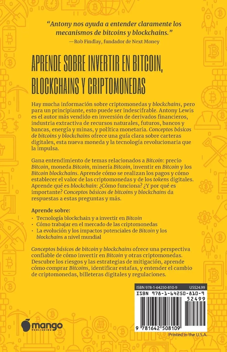 Rückseite: 9781642508109 | Conceptos bsicos de Bitcoins y Blockchains | Antony Lewis | Buch