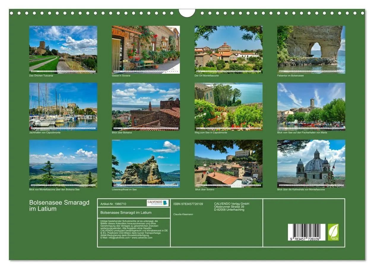 Bild: 9783457728109 | Bolsenasee Smaragd im Latium (Wandkalender 2026 DIN A3 quer),...