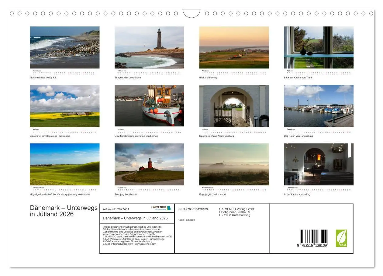 Bild: 9783516128109 | Dänemark - Unterwegs in Jütland 2026 (Wandkalender 2026 DIN A3...