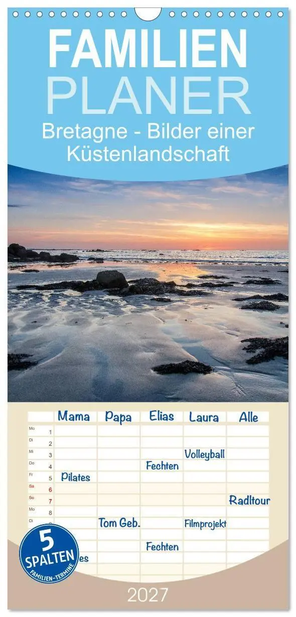 Cover: 9783594348109 | Familienplaner 2027 - Bretagne - Bilder einer Küstenlandschaft mit...