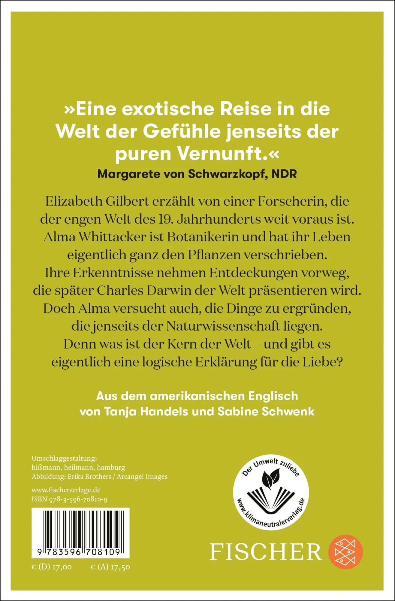 Rückseite: 9783596708109 | Das Wesen der Dinge und der Liebe | Roman | Elizabeth Gilbert | Buch