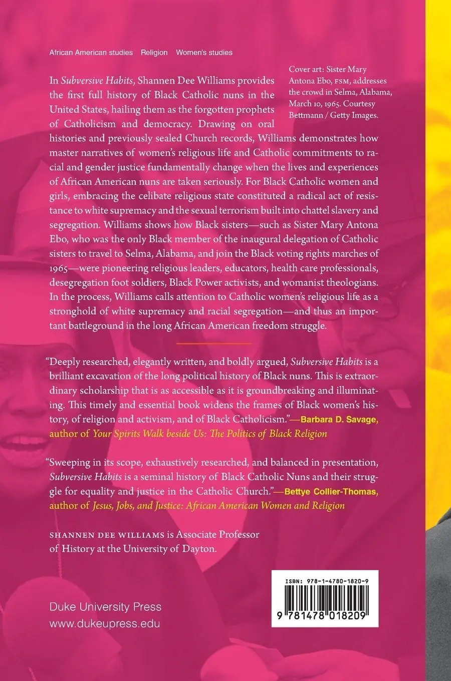 Rückseite: 9781478018209 | Subversive Habits | Shannen Dee Williams | Taschenbuch | Englisch