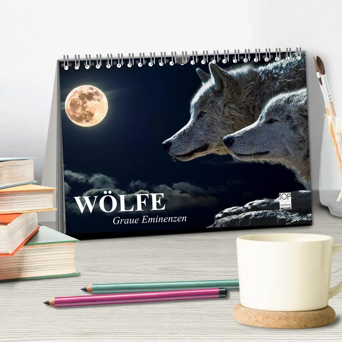 Bild: 9783516048209 | Wölfe. Graue Eminenzen (Tischkalender 2026 DIN A5 quer), CALVENDO...