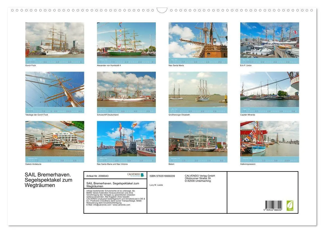 Bild: 9783516668209 | SAIL Bremerhaven. Segelspektakel zum Wegträumen (Wandkalender 2026...